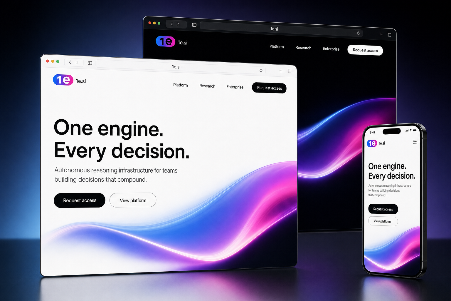 1e.si website concept preview enlarged