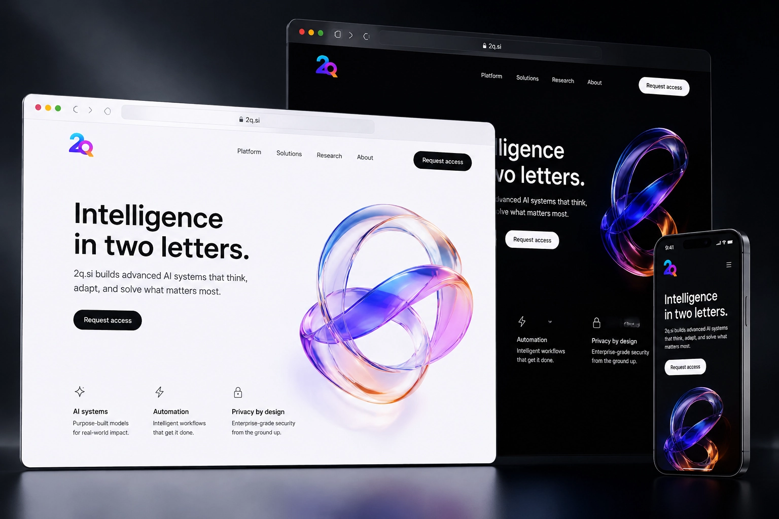 2q.si website concept preview