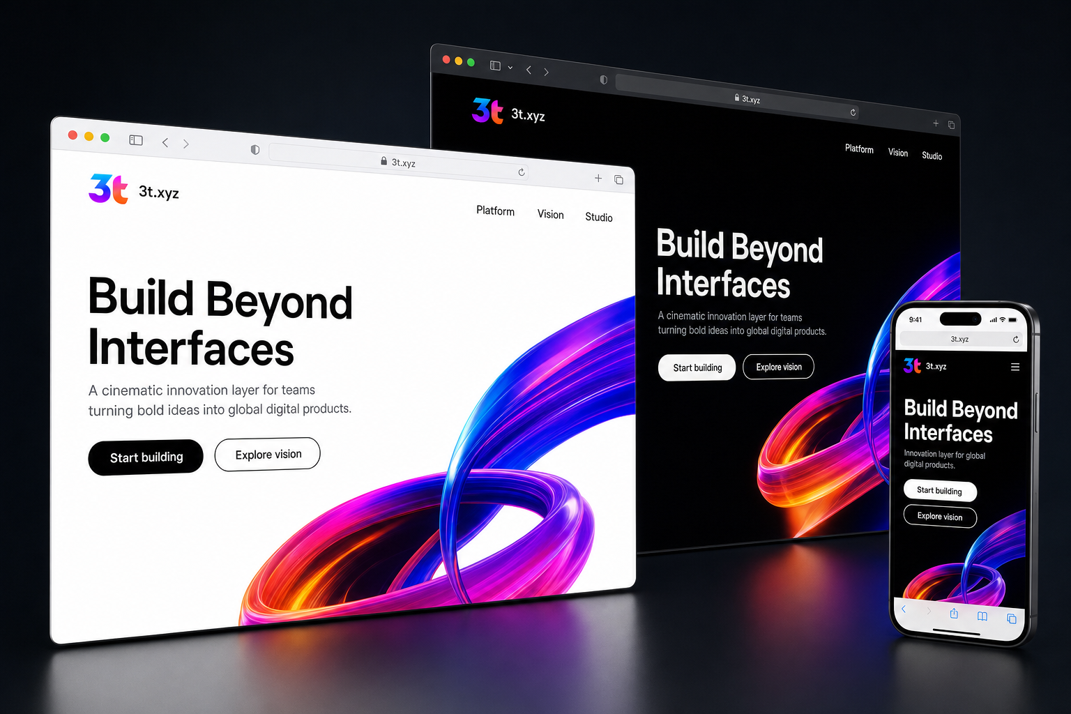 3t.xyz website concept preview
