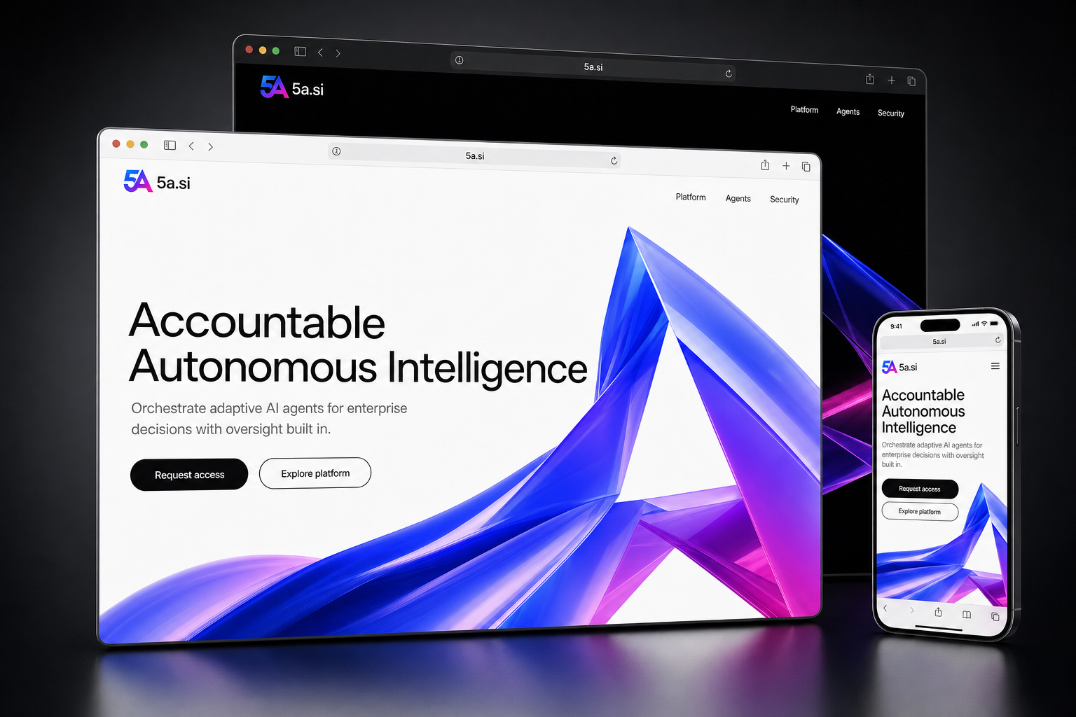 5a.si website concept preview enlarged