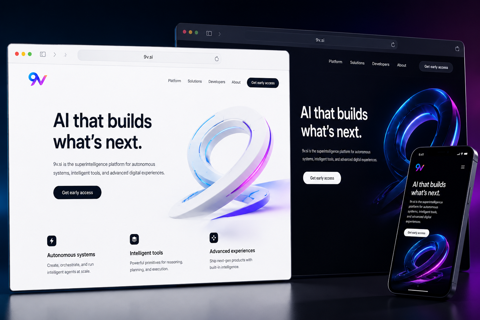 9v.si website concept preview