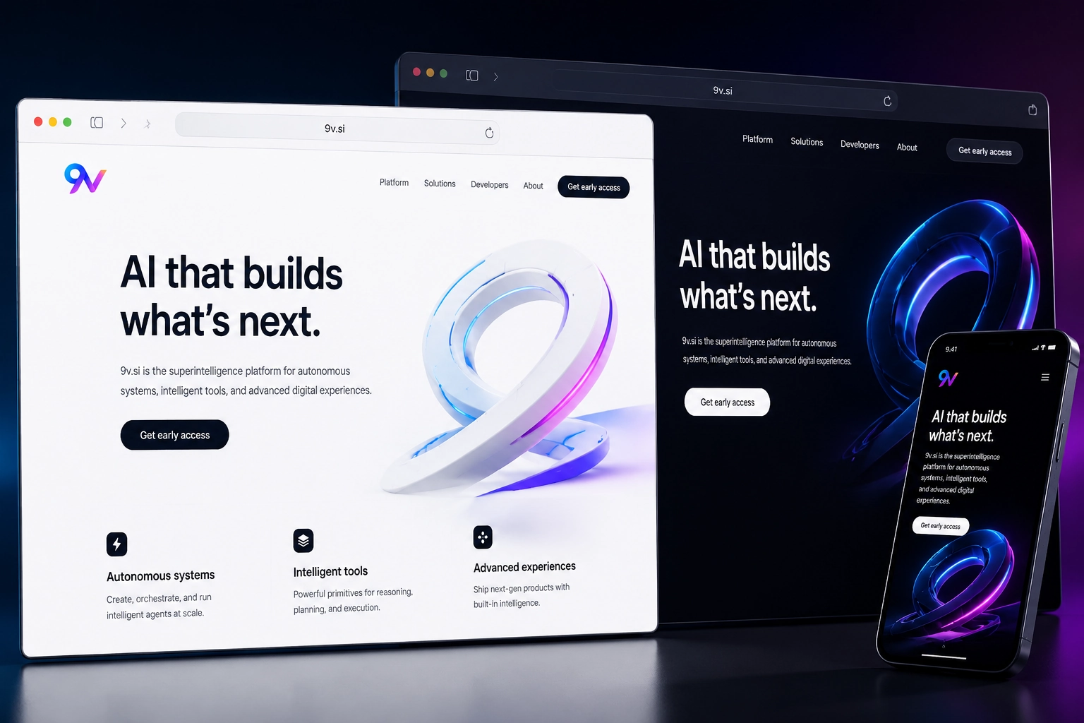 9v.si website concept preview
