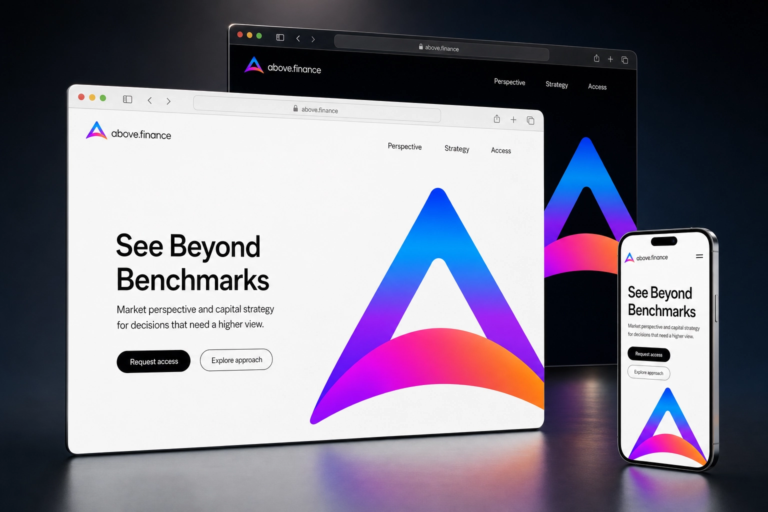 above.finance website concept preview