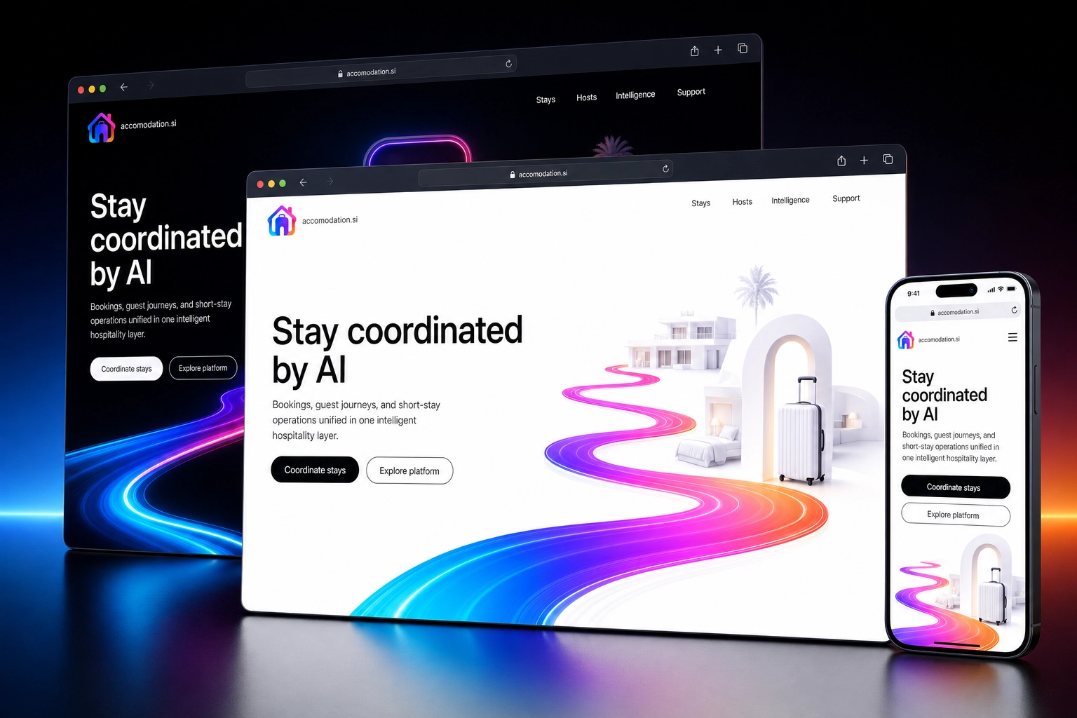 accomodation.si website concept preview