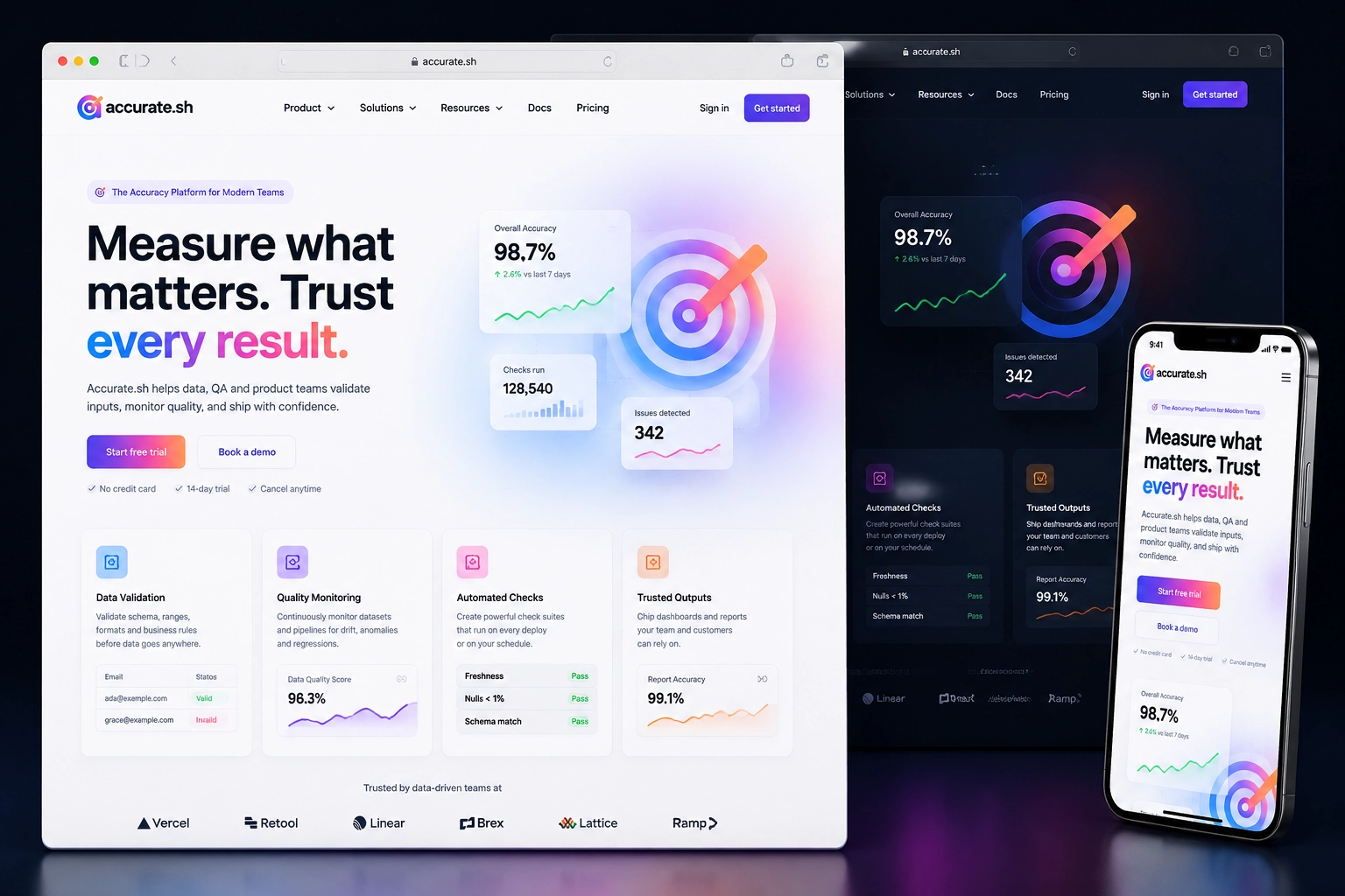accurate.sh website concept preview