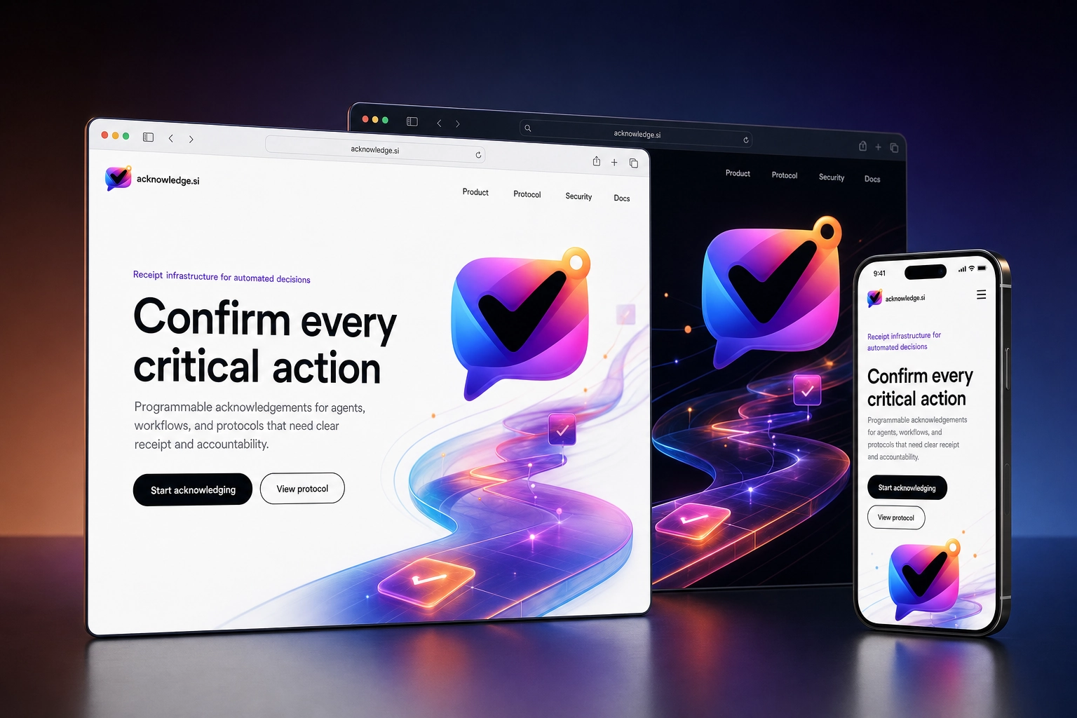 acknowledge.si website concept preview