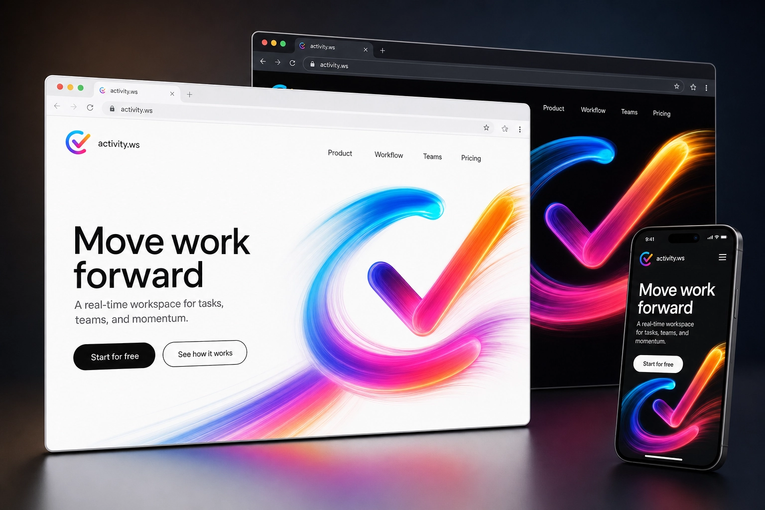 activity.ws website concept preview