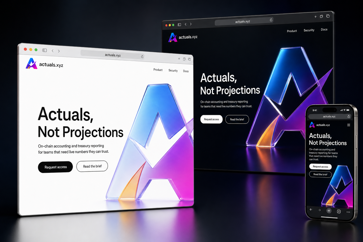 actuals.xyz website concept preview enlarged