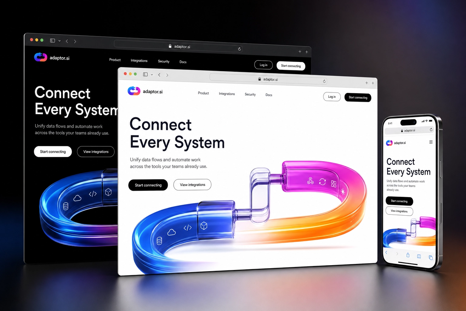 adaptor.si website concept preview