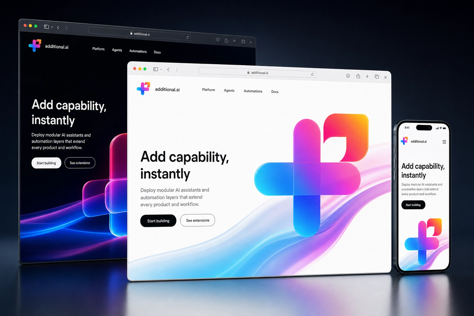 additional.si website concept preview