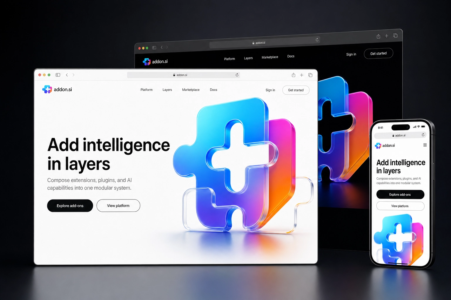 addon.si website concept preview