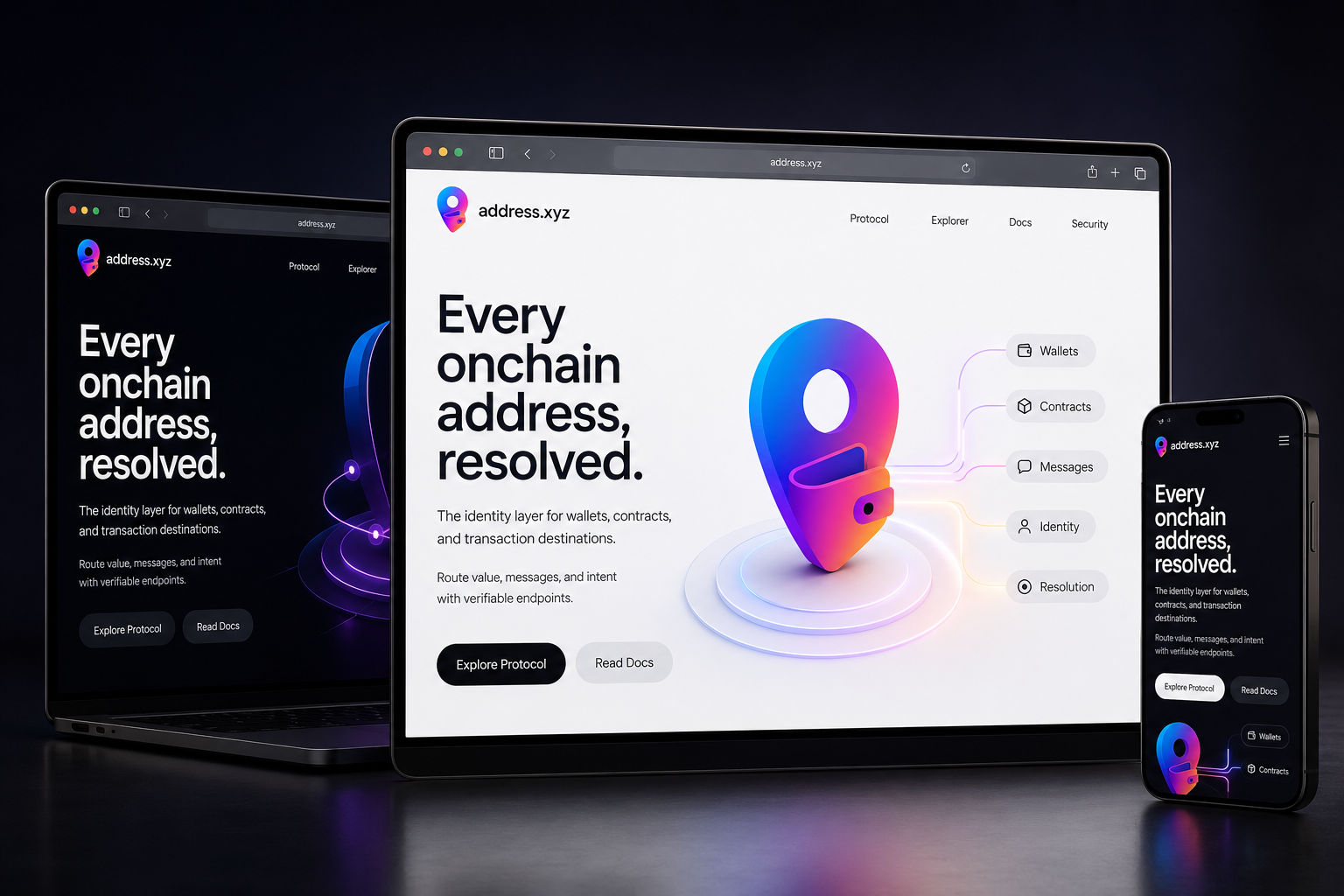 address.xyz website concept preview