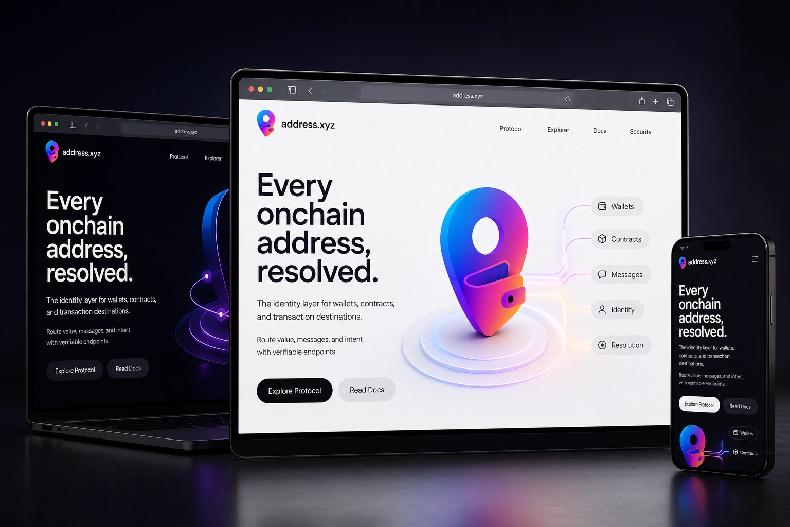 address.xyz website concept preview