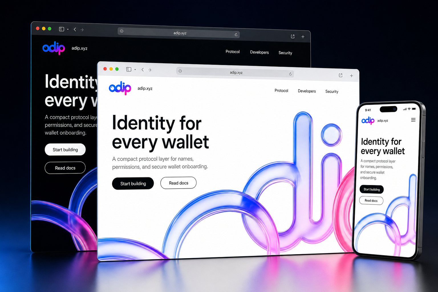 adip.xyz website concept preview enlarged