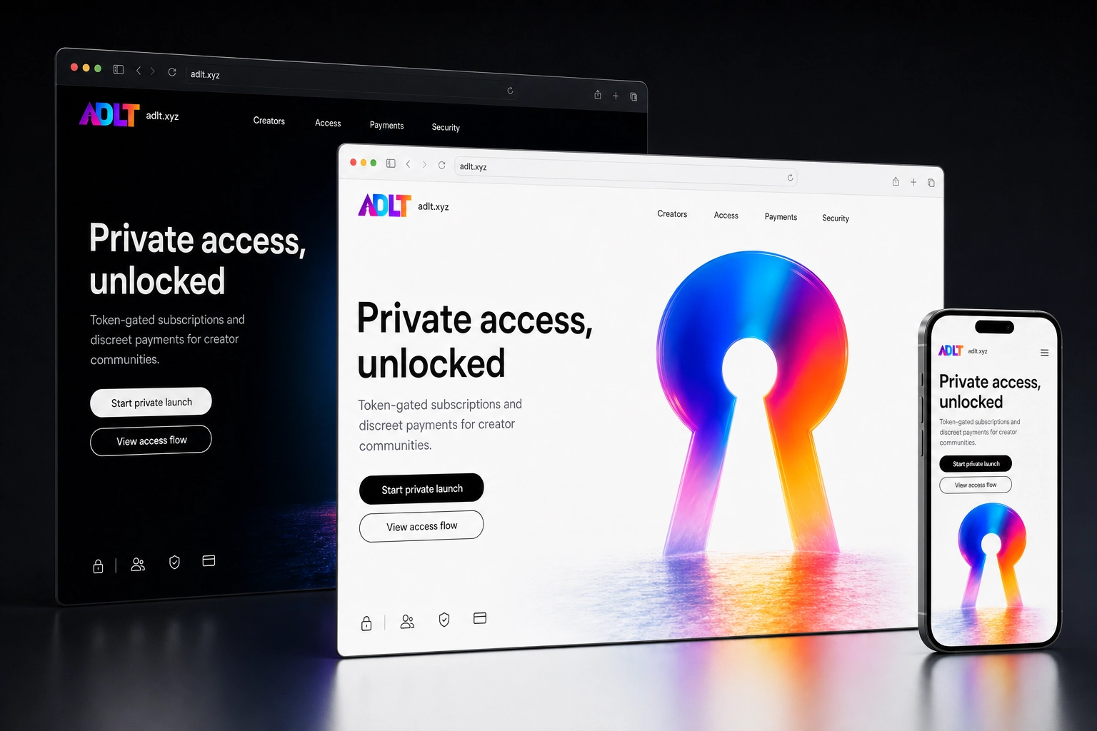 adlt.xyz website concept preview