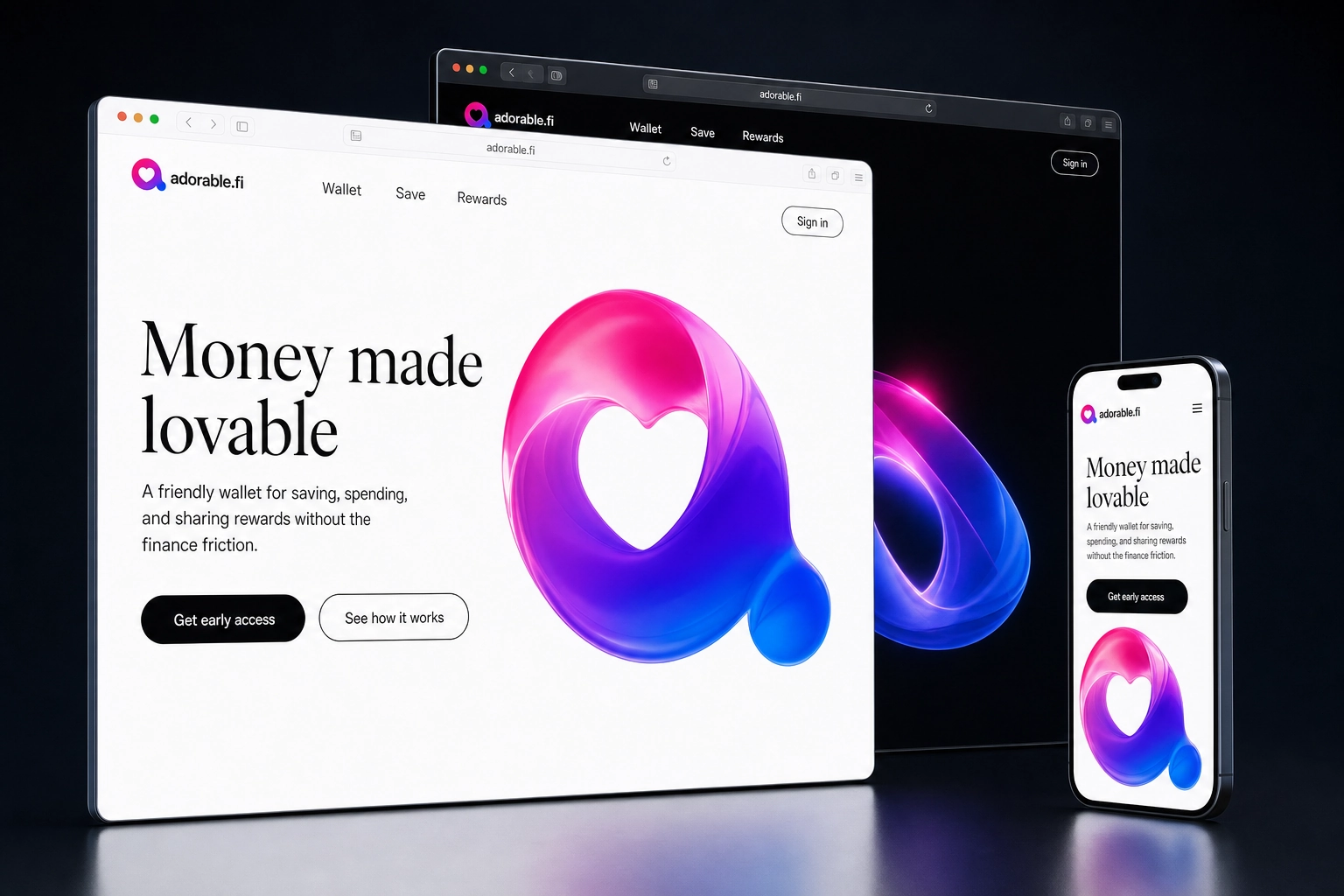 adorable.fi website concept preview