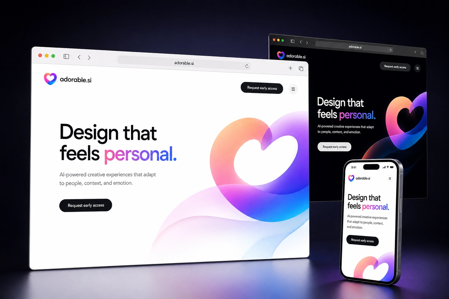 adorable.si website concept preview