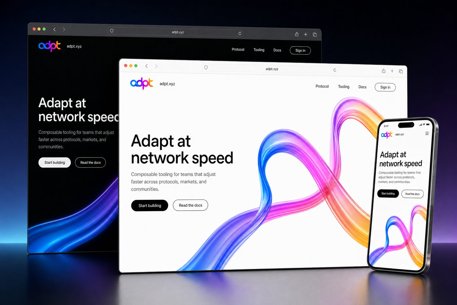 adpt.xyz website concept preview enlarged
