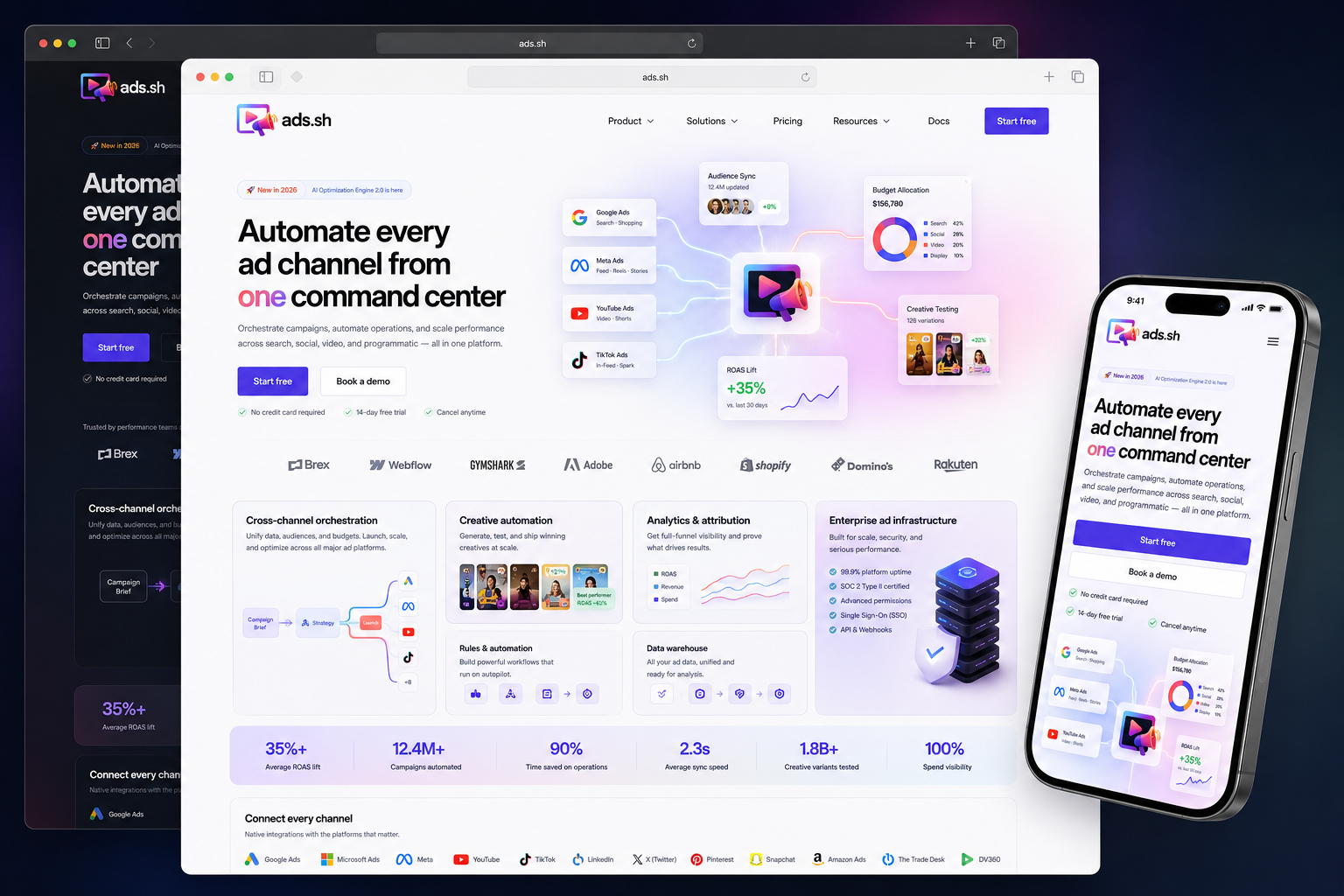 ads.sh website concept preview