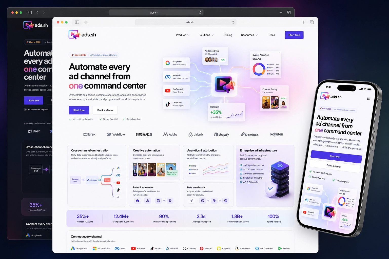 ads.sh website concept preview
