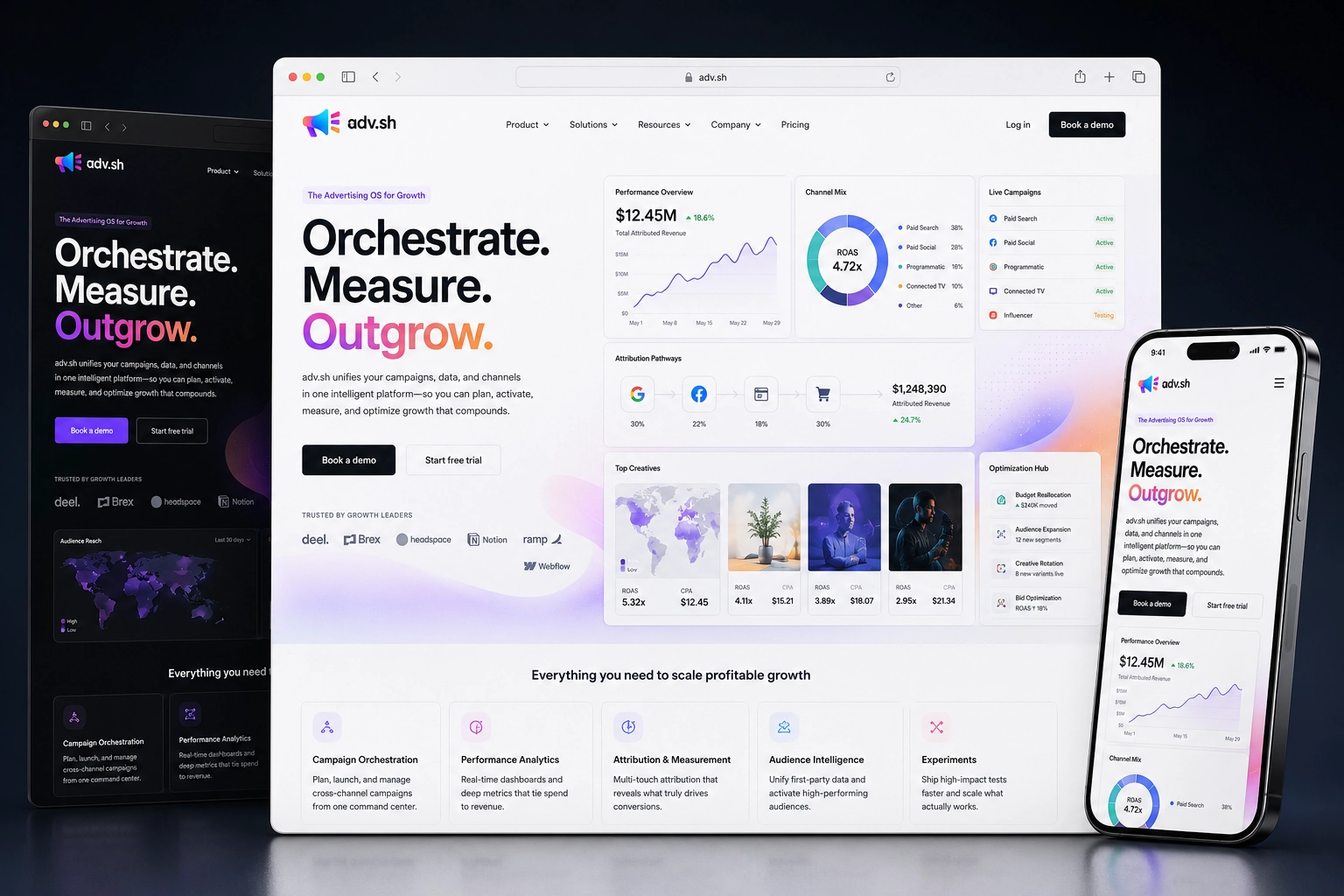 adv.sh website concept preview