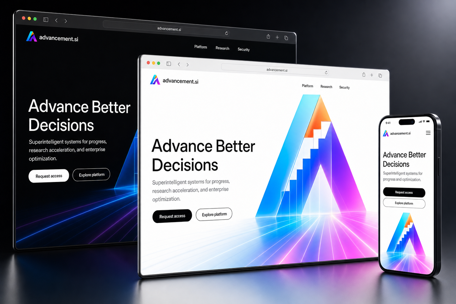advancement.si website concept preview enlarged