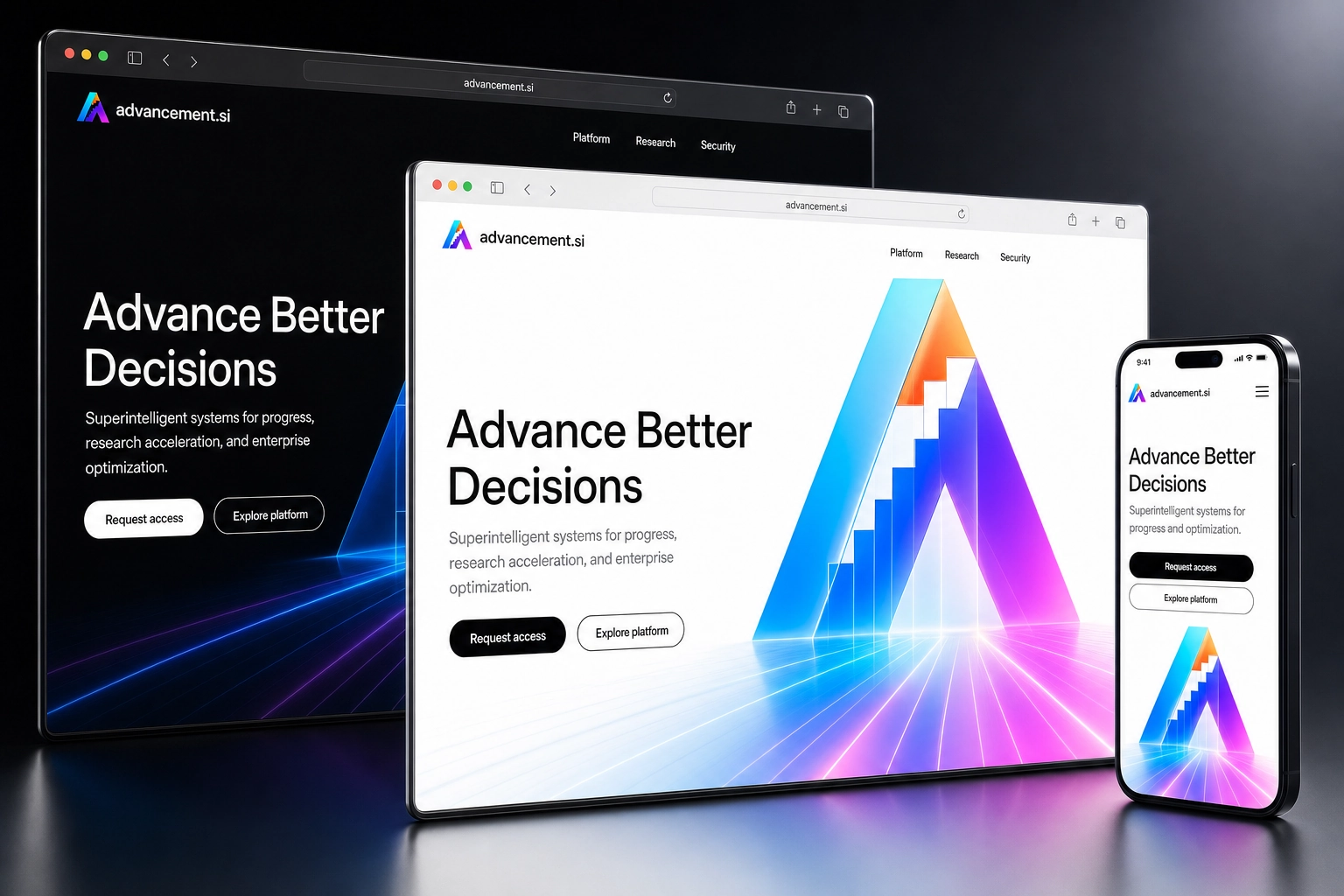 advancement.si website concept preview