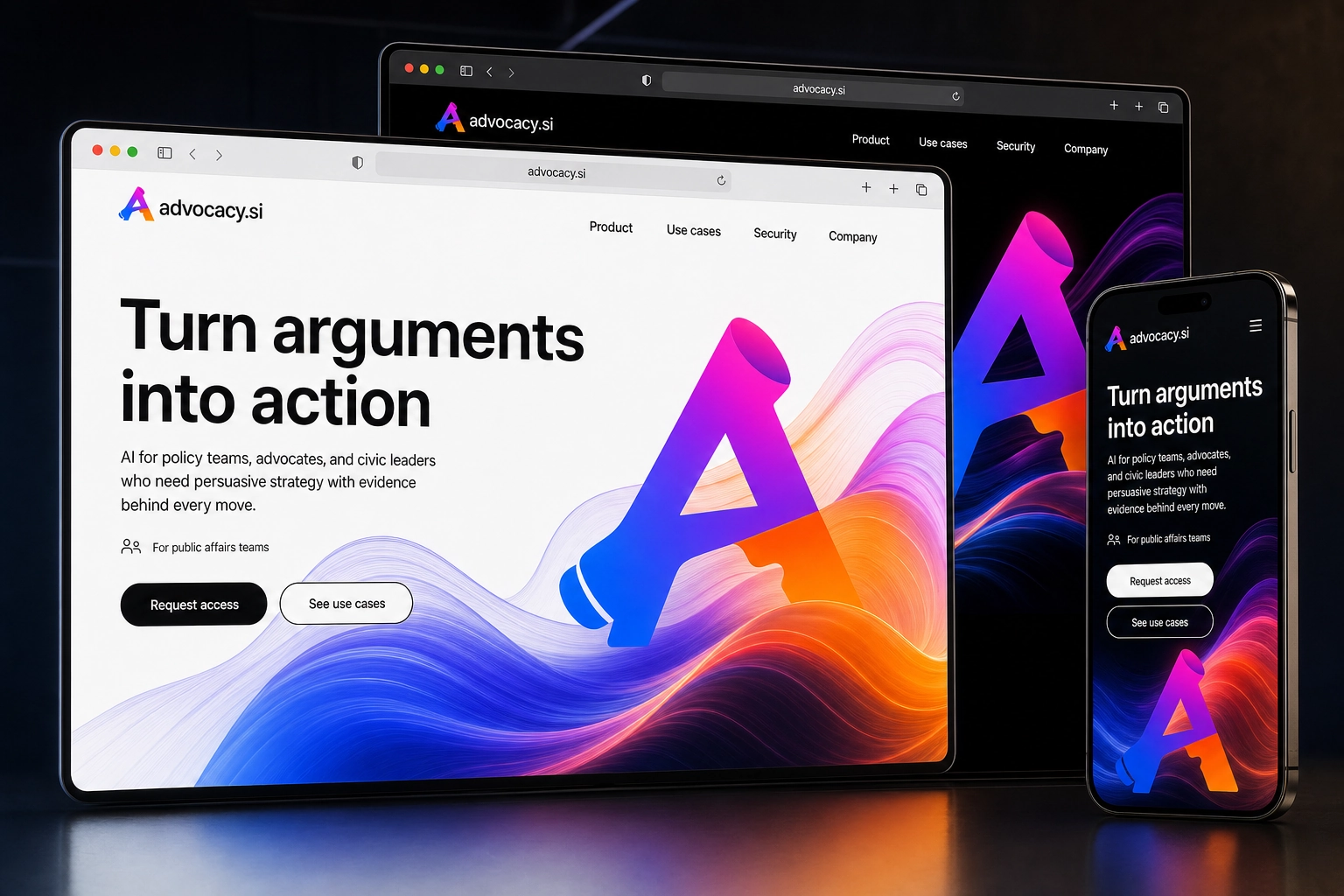 advocacy.si website concept preview