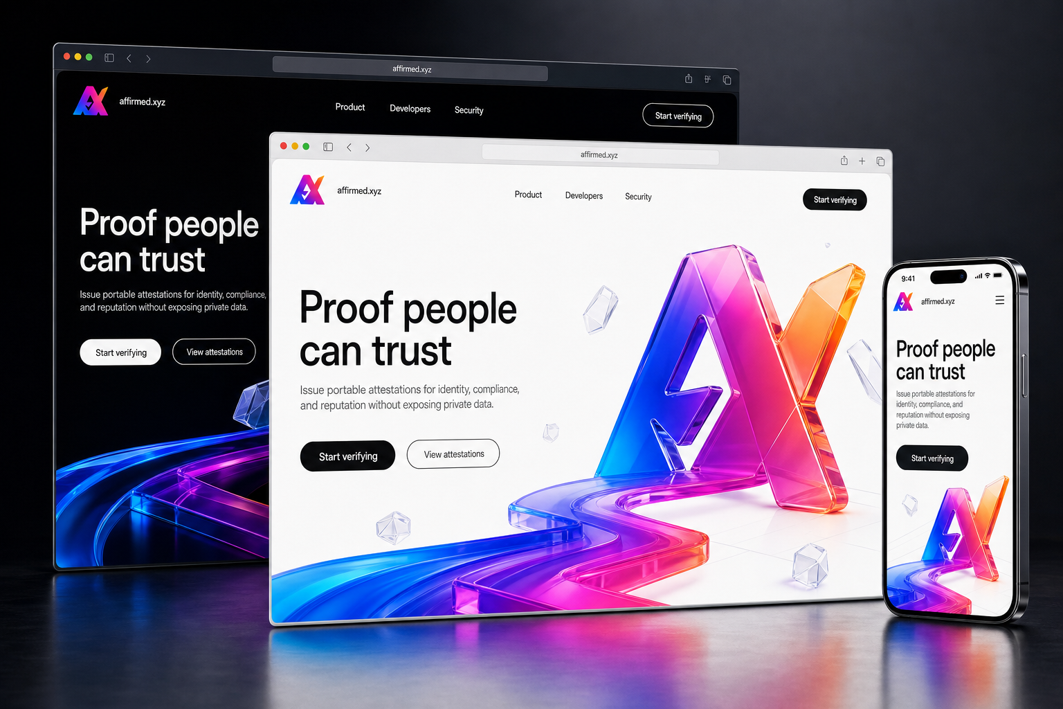 affirmed.xyz website concept preview enlarged