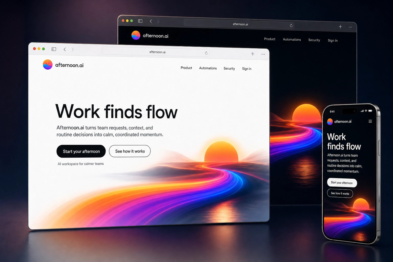 afternoon.ai website concept preview