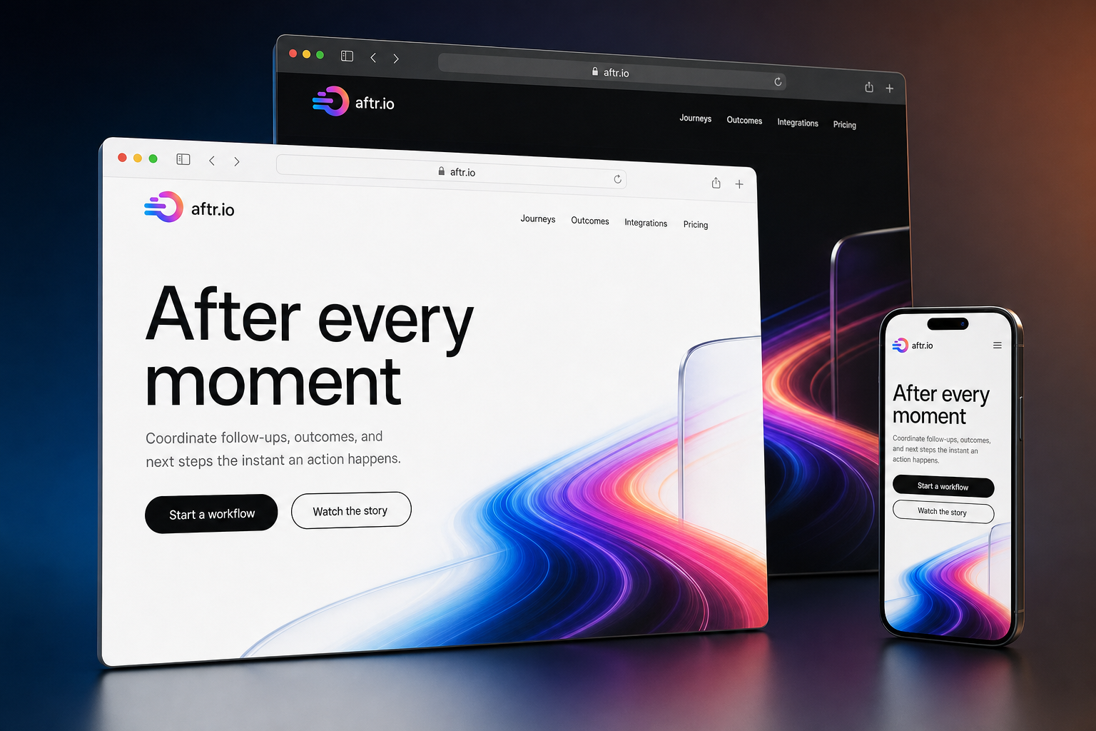 aftr.io website concept preview