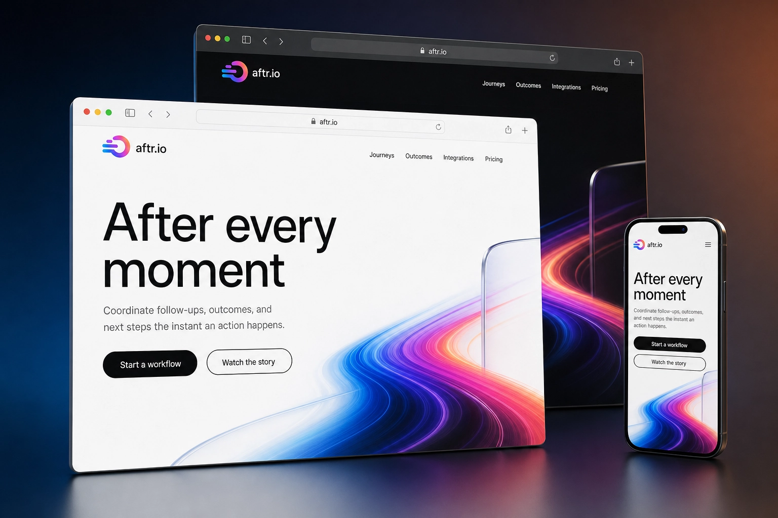 aftr.io website concept preview