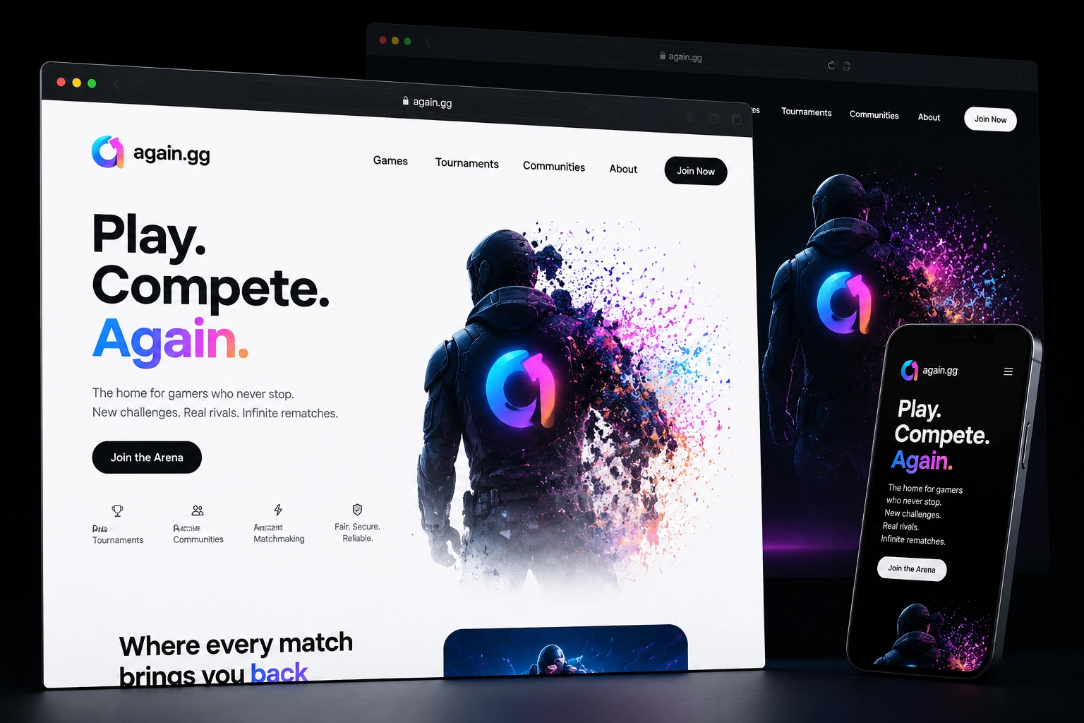 again.gg website concept preview