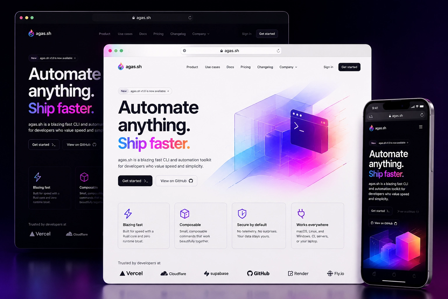 agas.sh website concept preview