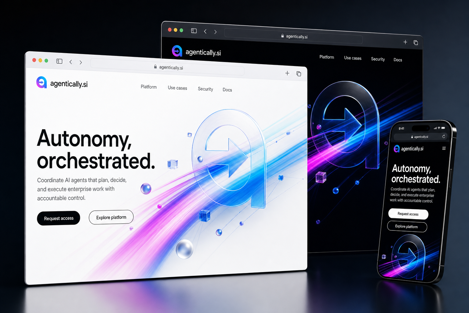 agentically.si website concept preview enlarged