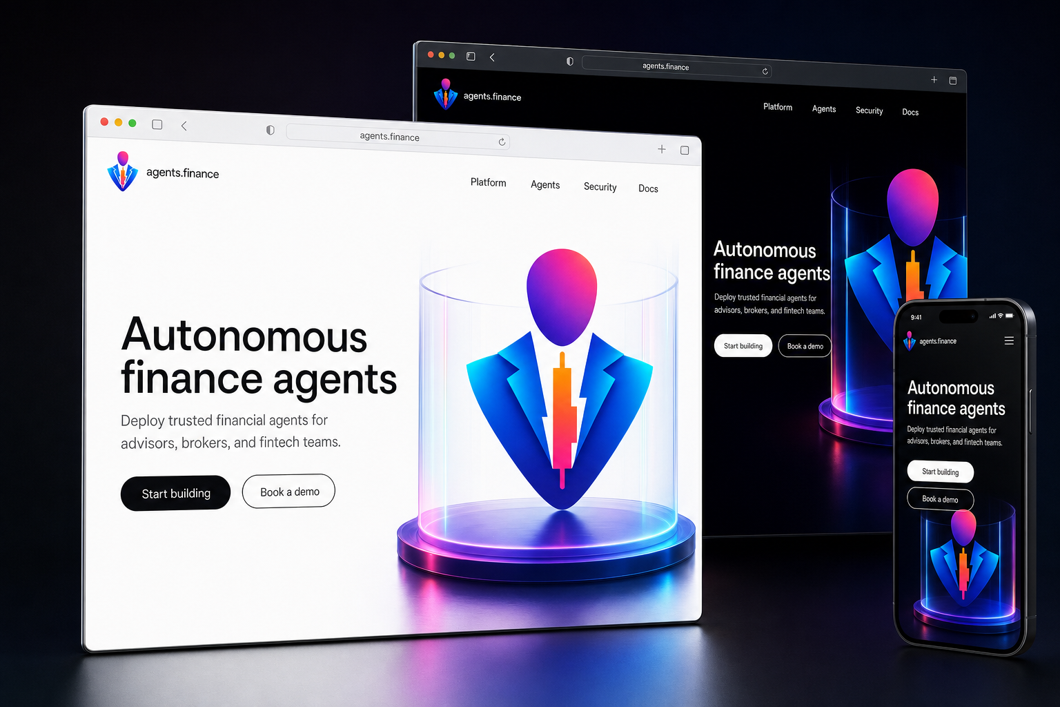 agents.finance website concept preview enlarged