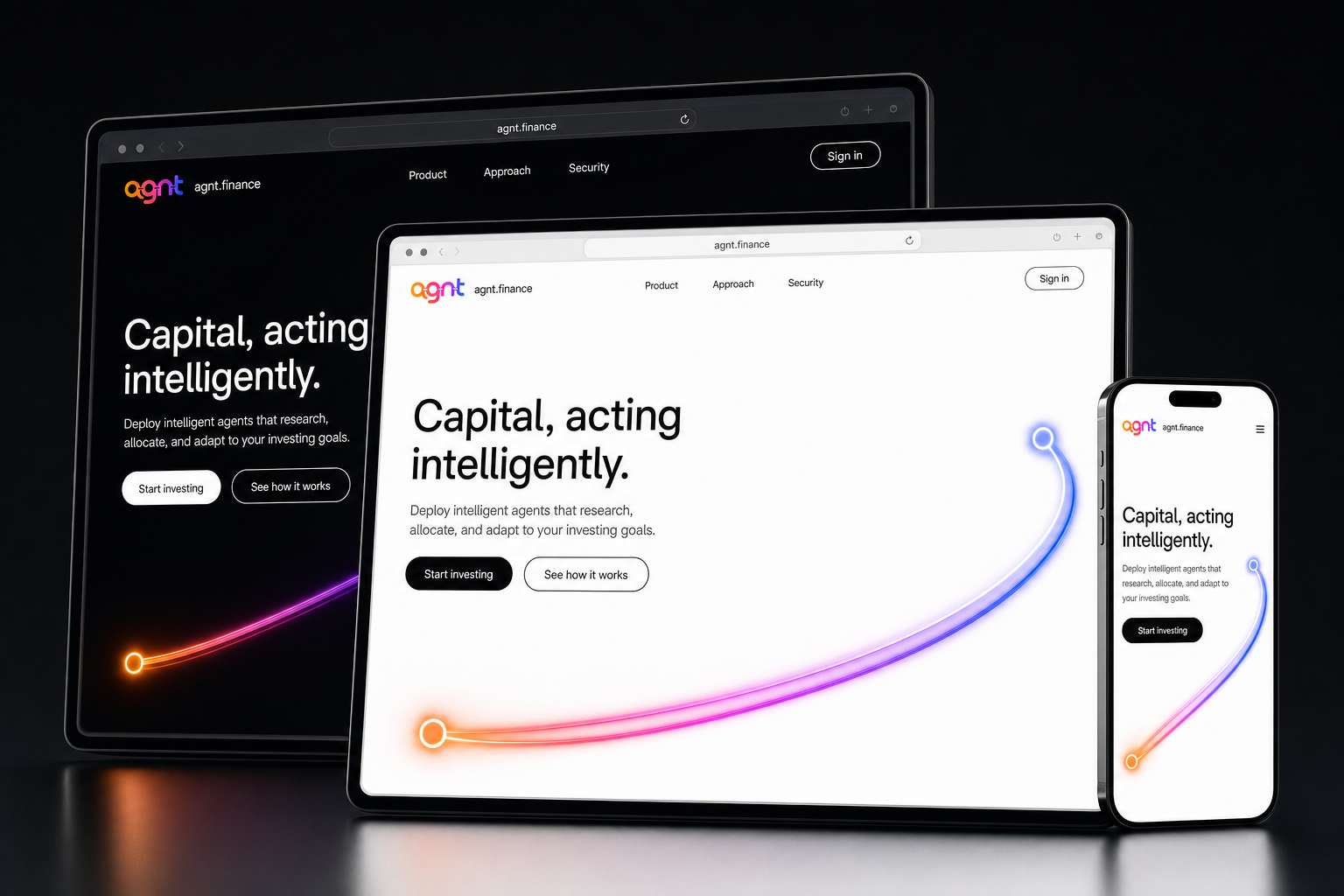 agnt.finance website concept preview enlarged