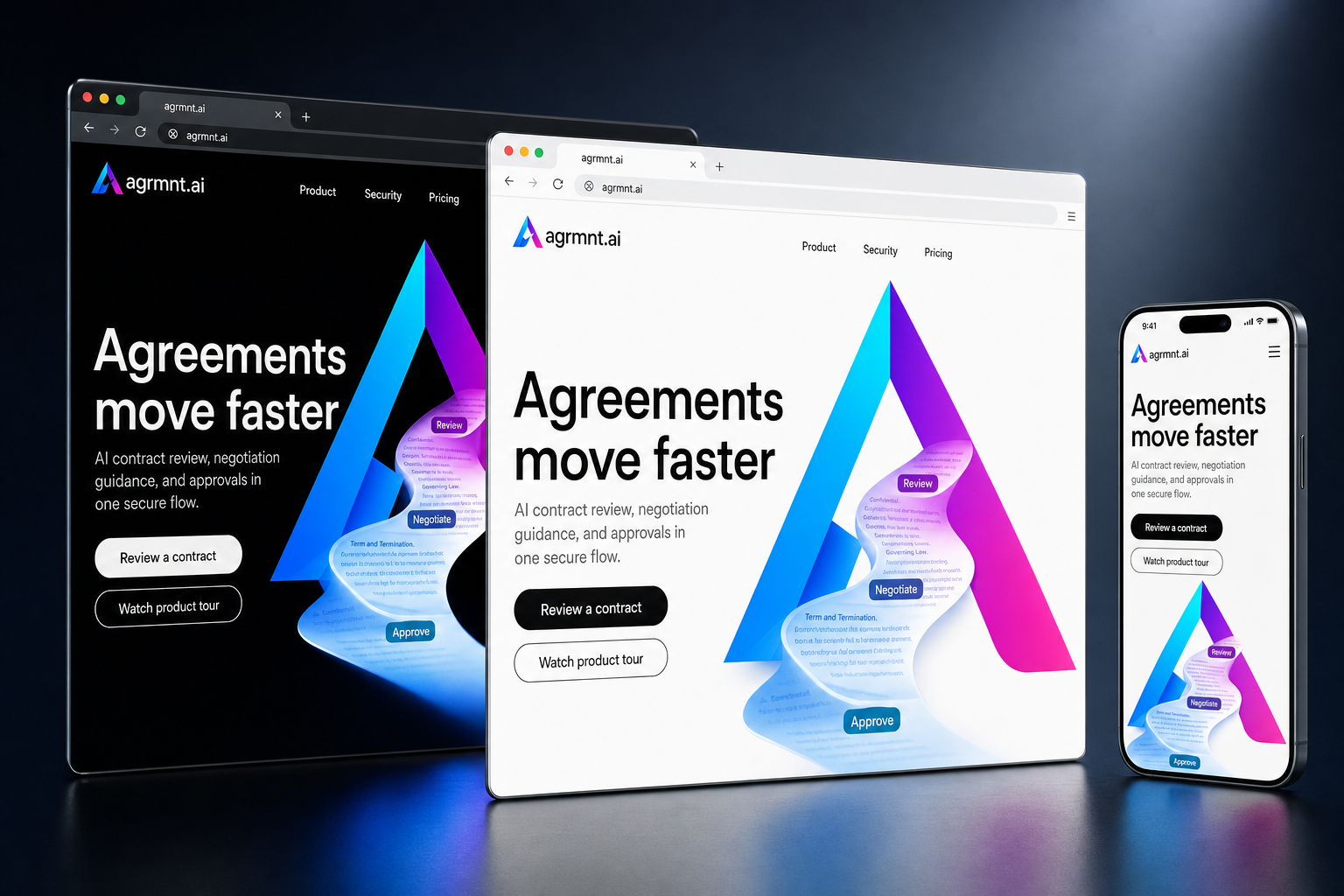 agrmnt.ai website concept preview enlarged
