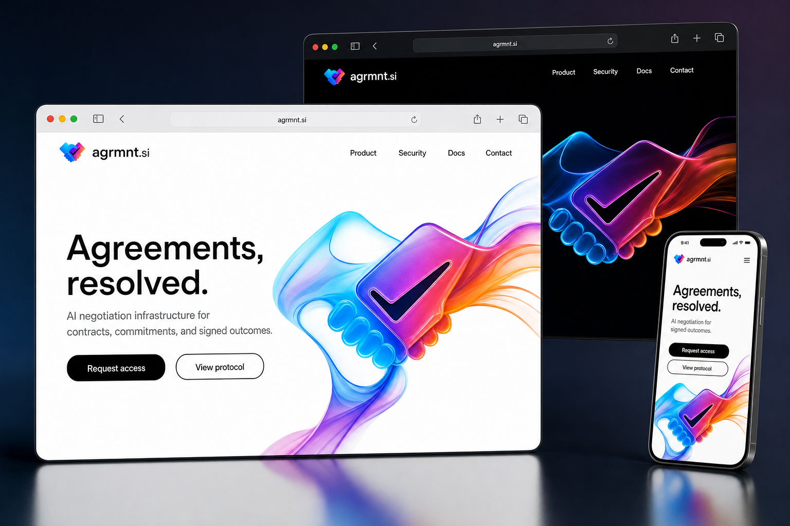 agrmnt.si website concept preview enlarged