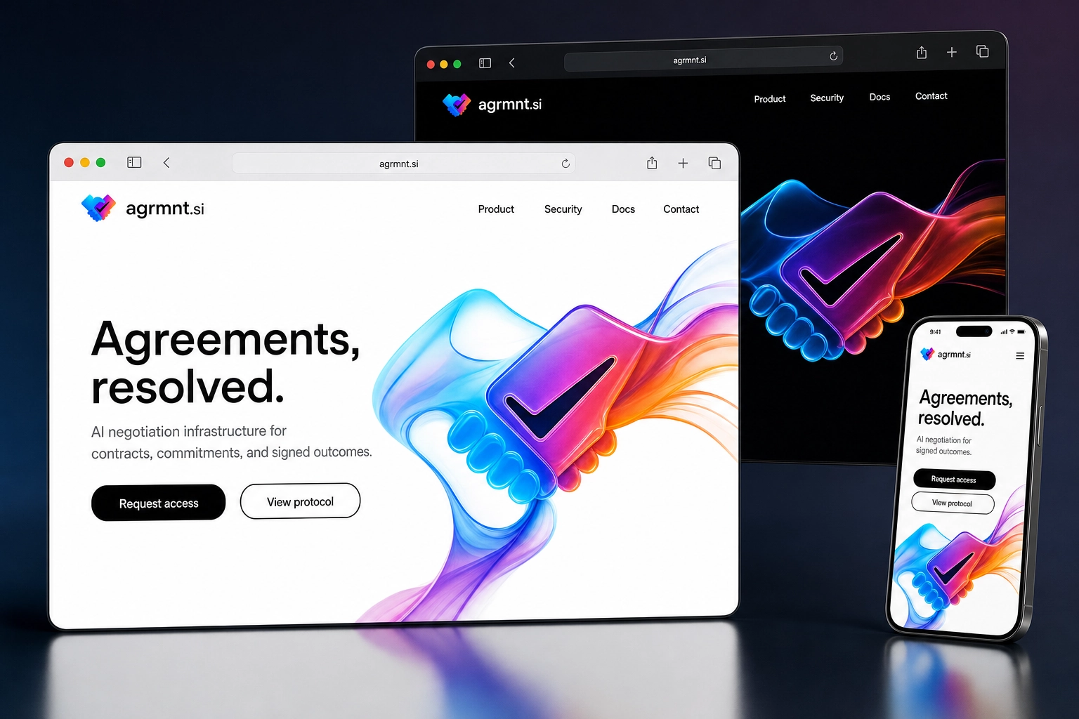 agrmnt.si website concept preview