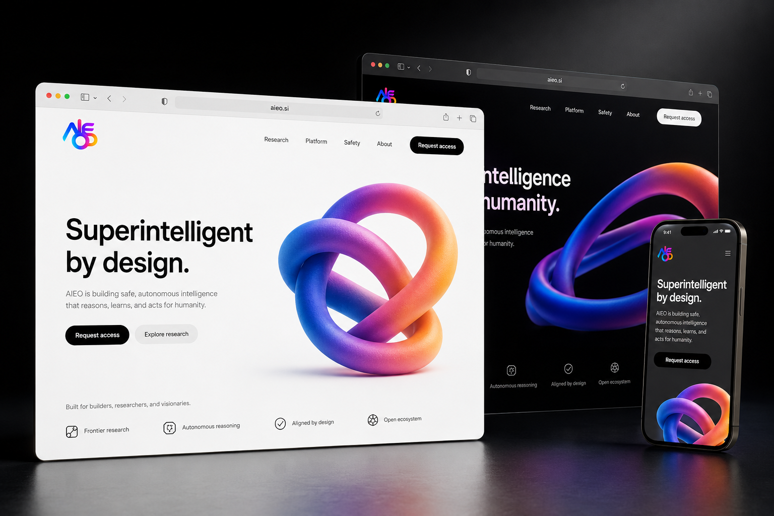 aieo.si website concept preview enlarged