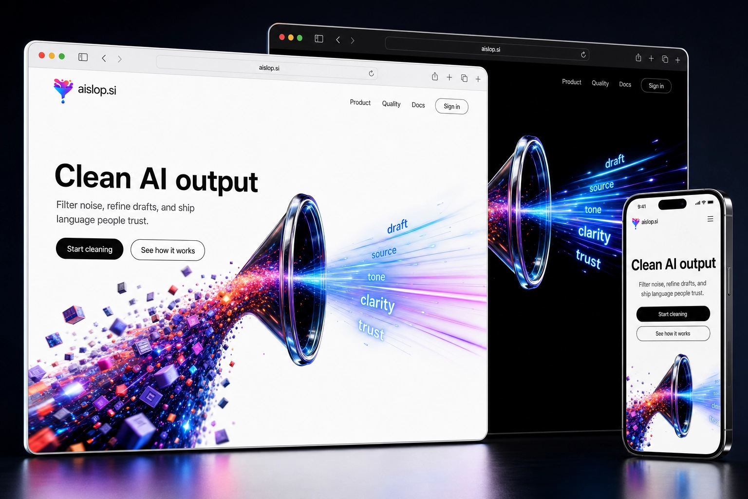 aislop.si website concept preview