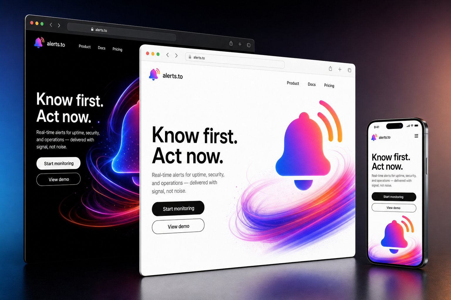alerts.to website concept preview