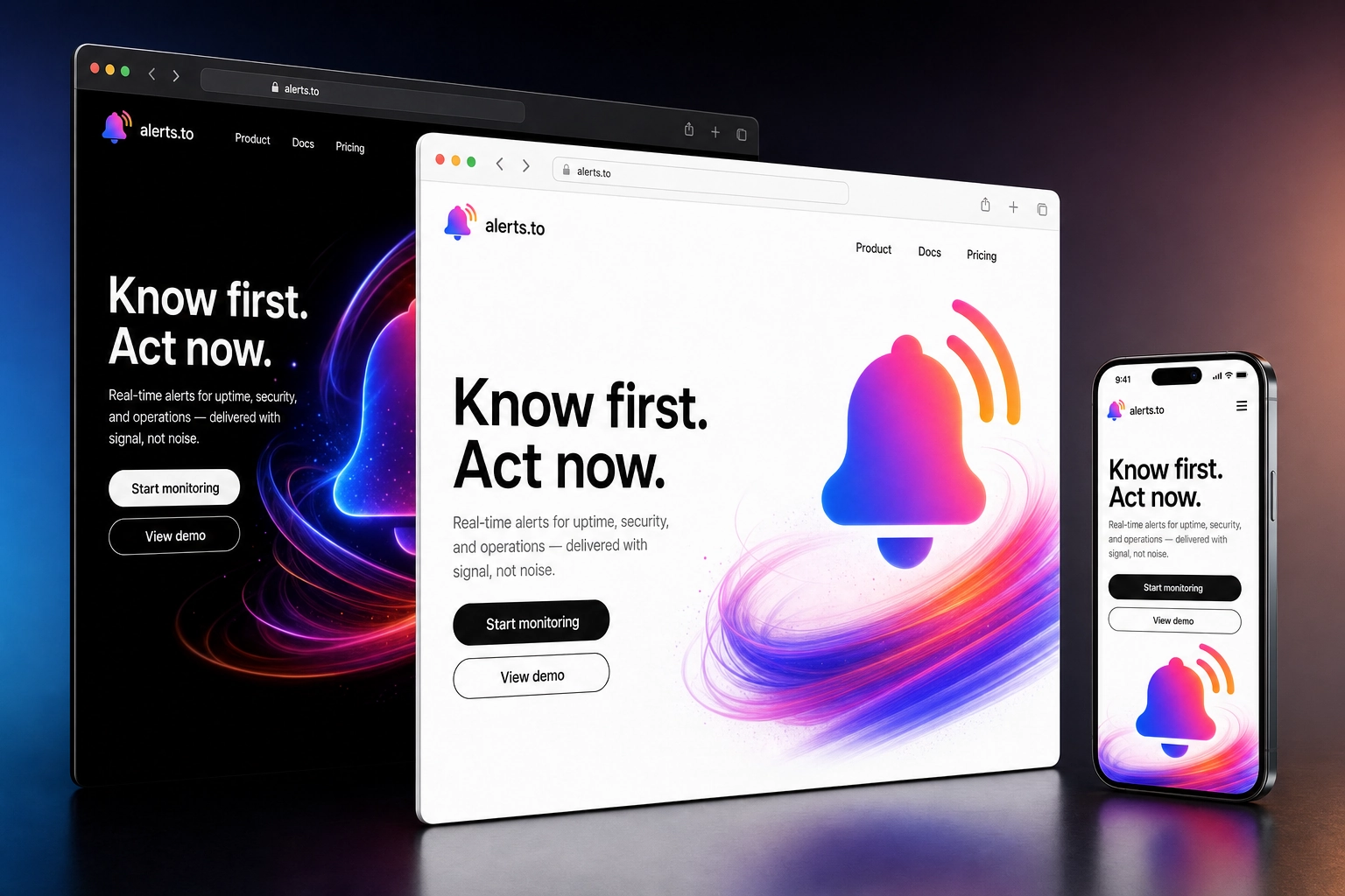alerts.to website concept preview