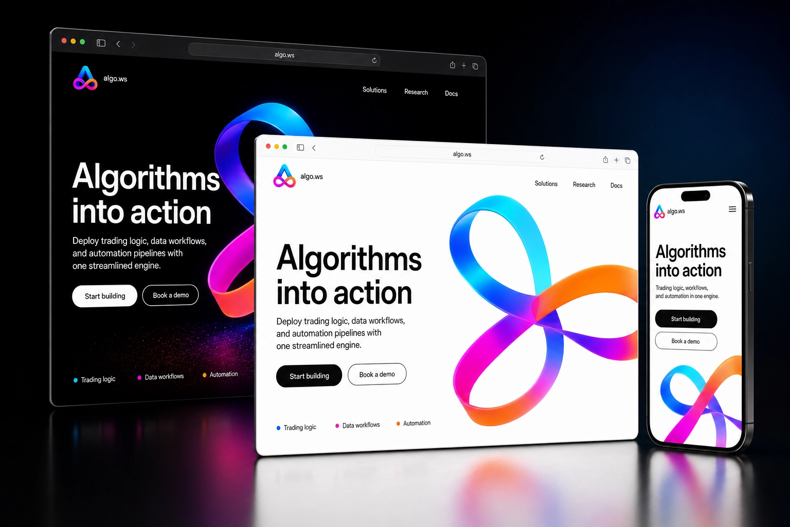 algo.ws website concept preview