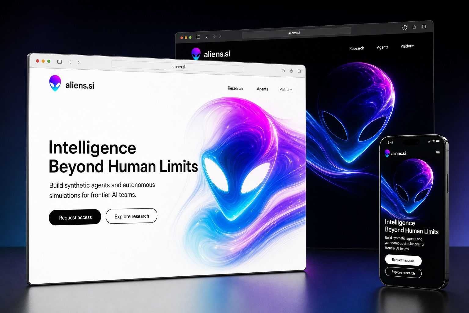 aliens.si website concept preview enlarged