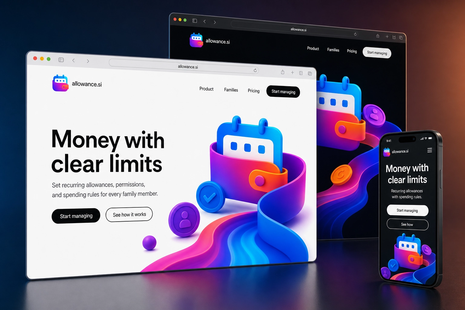 allowance.si website concept preview