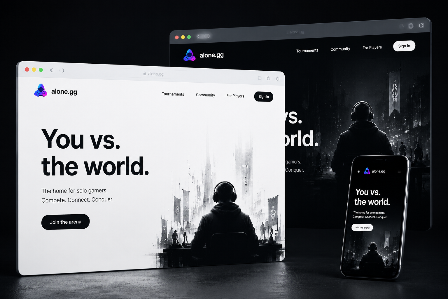 alone.gg website concept preview