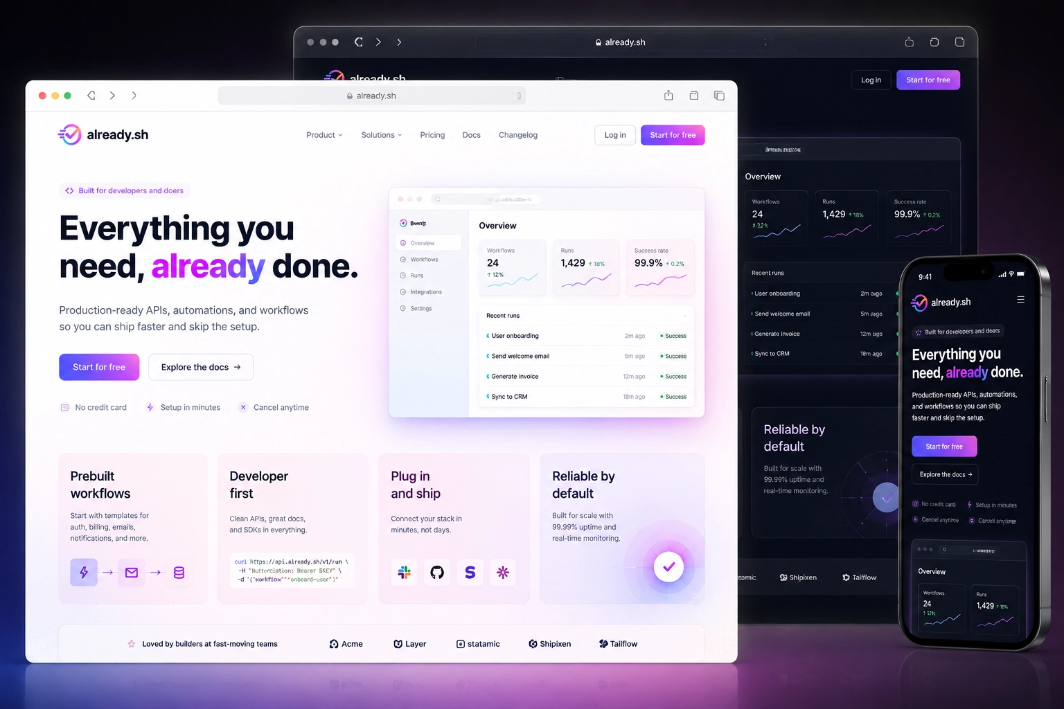 already.sh website concept preview