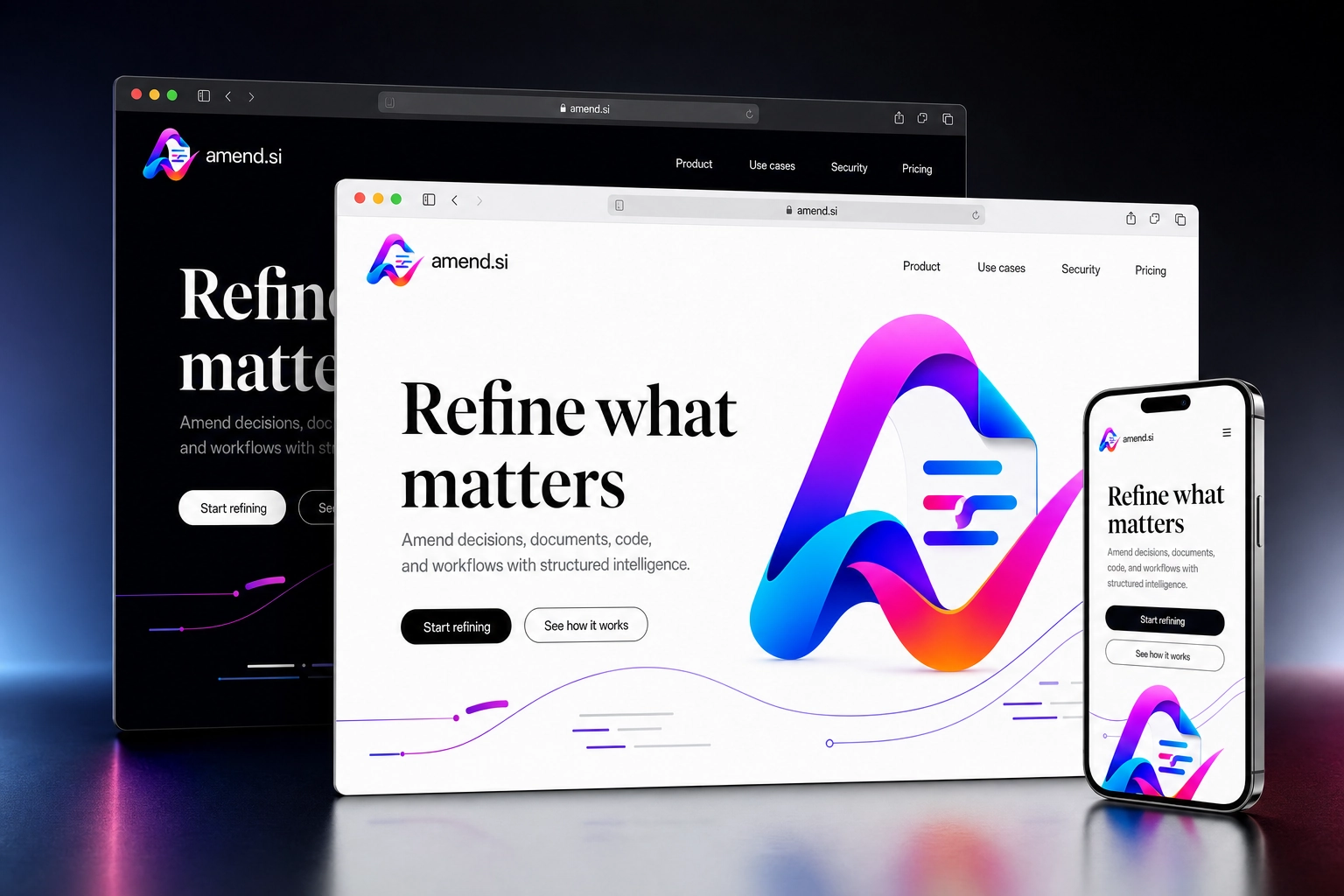 amend.si website concept preview